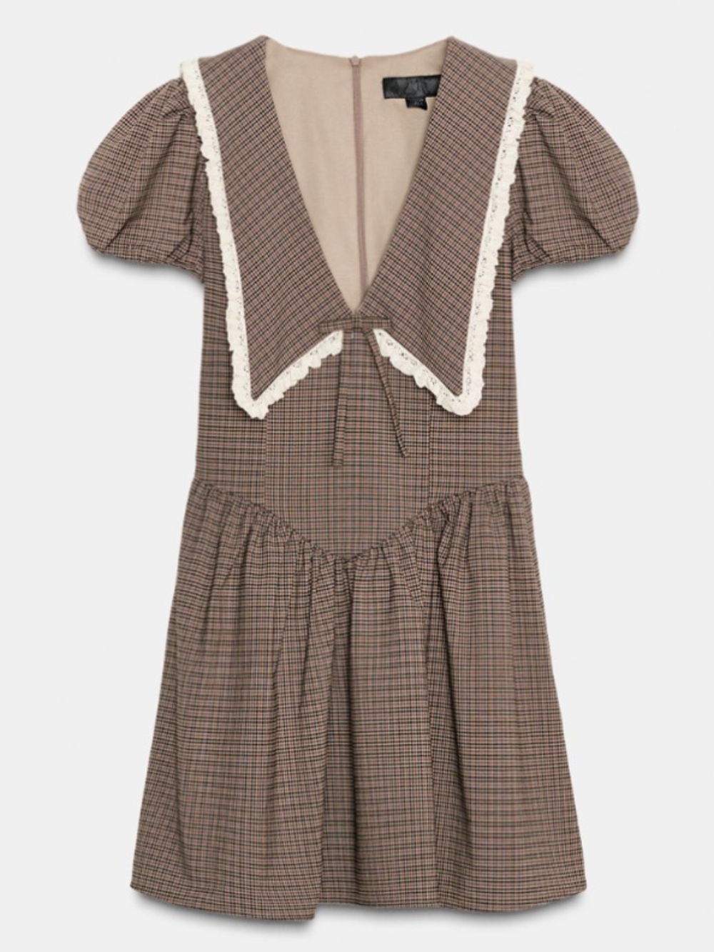 Zara PLAID PETER PAN COLLAR DRESS in
KHAKI
